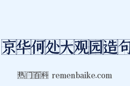 京华何处大观园造句是什么意思的图片